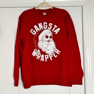 Cute and funny Red Christmas Sweater with Santa Print